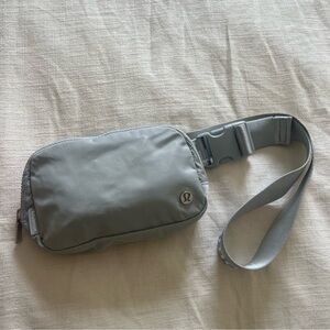 Gray/silver Lululemon belt bag